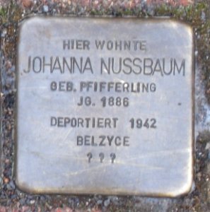 Johanna Nussbaum, geb. Pfifferling, Stolperstein in Eisenach