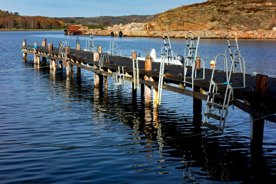 Jetty with ladders in Govik harbor photo