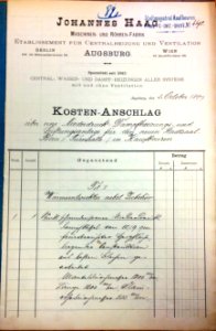 Johannes Haag AG Kostenanschlag Stadtsaal Kaufbeuren