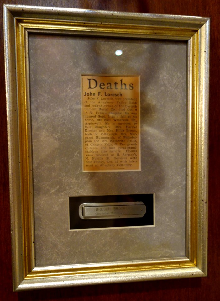 John F. Loresch obituary - Bayernhof Museum - DSC06350
