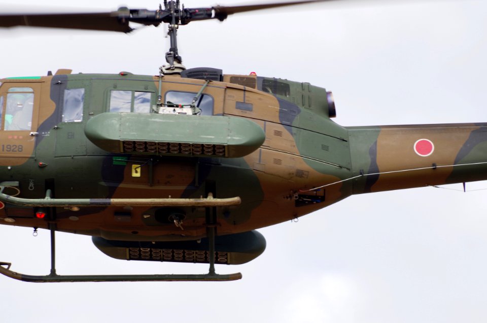 JGSDF UH-1J & Type87 mine dispenser 20140112