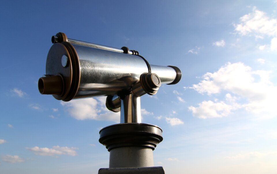 Silver coins telescope viewpoint photo