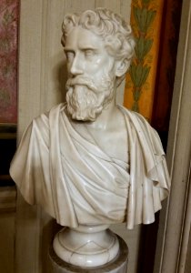 John Lothrop Motley by Richard Saltonstall Greenough, c. 1860, marble - Boston Public Library - Boston, MA - 20180602 135958