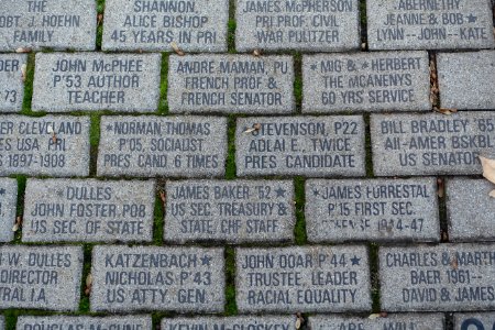 John McPhee and Adlai Stevenson memorial bricks - Palmer Square - Princeton, NJ - DSC00892