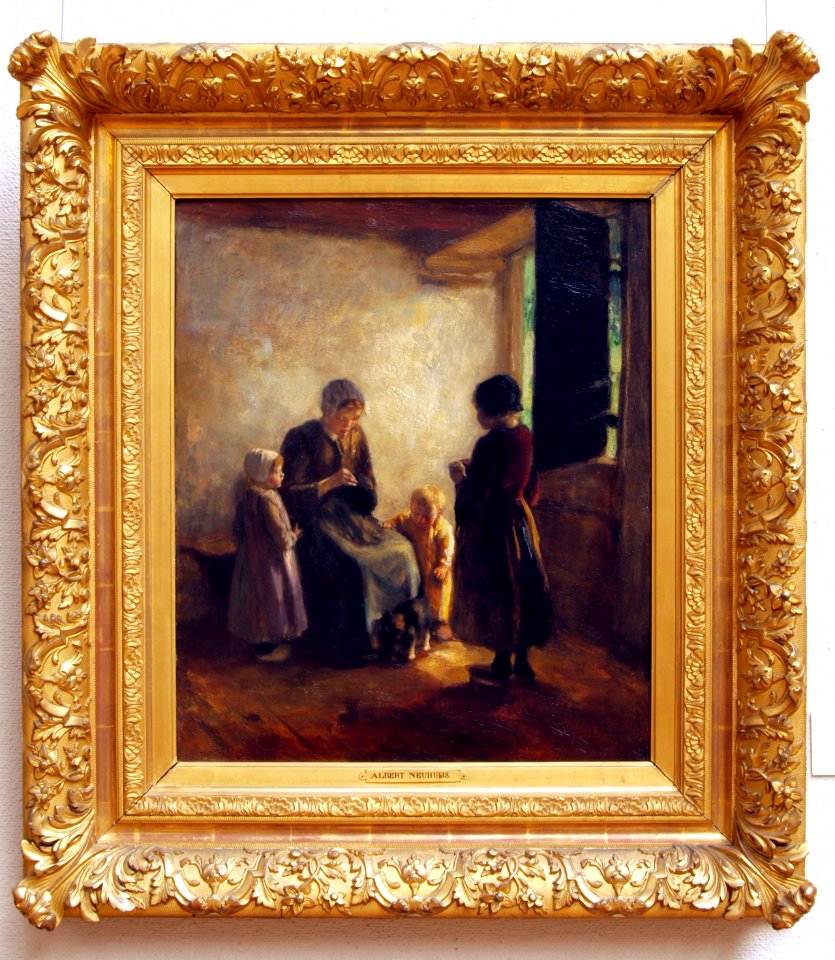 Johannes Albert Neuhuys (1844-1914), De open deur, 1905, Olieverf op doek
