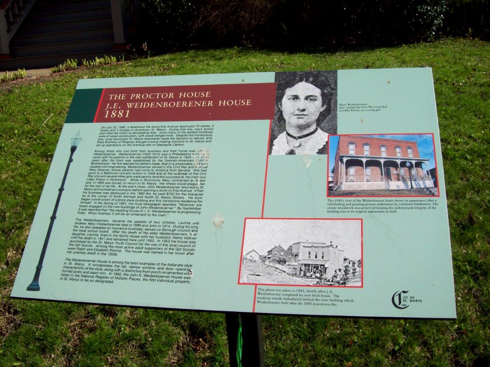 John E. Weidenboerner House Plaque Apr 12