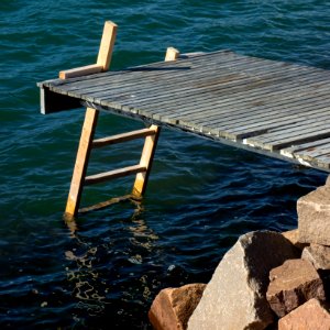 Jetty with ladder in Loddebo photo