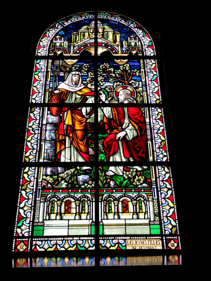 Jeumont (Nord, Fr) Église St.Martin, vitrail 03 La samaritaine