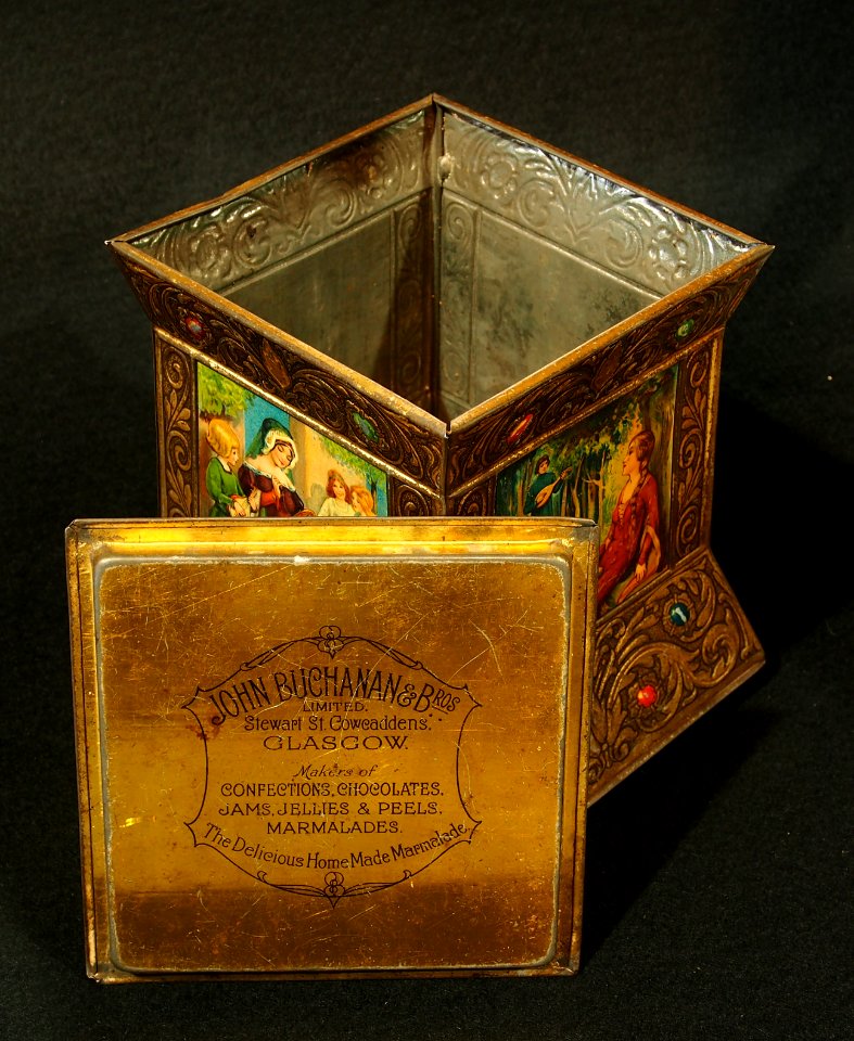 John Buchanan & Bros, Stewart St Cowcaddens, Glasgow, confections, chocolates, jams, jellies & peels, marmalades tin, pic01