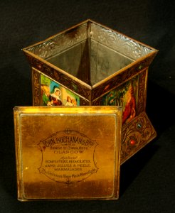 John Buchanan & Bros, Stewart St Cowcaddens, Glasgow, confections, chocolates, jams, jellies & peels, marmalades tin, pic01