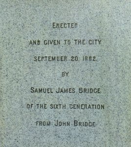 John Bridge by Thomas Ridgeway Gould - inscription - Cambridge, MA - DSC06564