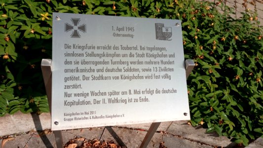 Königshofen Kriegsmahnmal Info 2