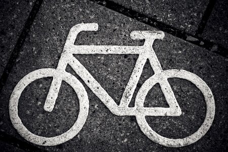 Road bicycle path cycle path signs photo