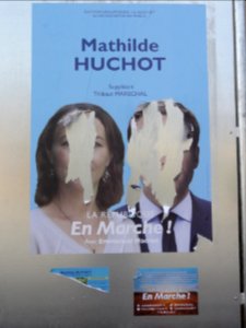 Juvelize (Moselle) affiche abimé des législatives 2017