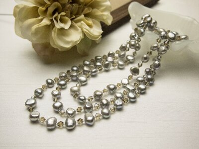 Freshwater pearl necklace accessories photo