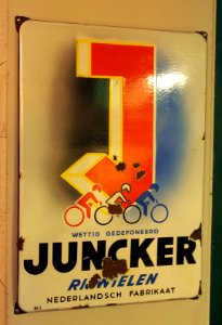 Junker rijwielen emaille reklamebord