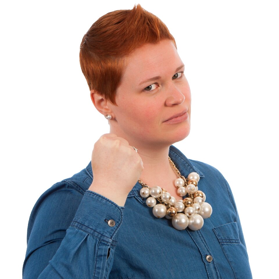 Posing caucasian angry