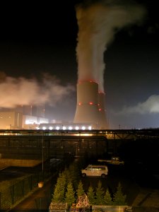 Kühltürme Kraftwerk Lippendorf bei Nacht