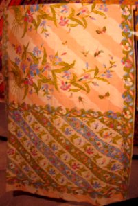 Kain panjang, cotton, chemical dyes, tulis batik, Honolulu Museum of Art