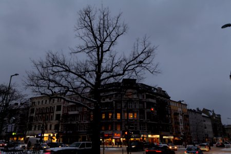 Kaisereiche Berlin-Friedenau with snow in the evening 2021-02-08 02