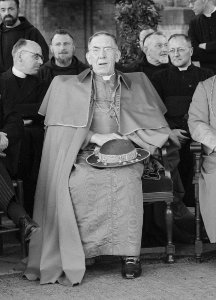 KAB 40 jaar Enschede Kardinaal De Jong met burgemeester Commissaris Koningin, Bestanddeelnr 903-4622 (cropped)