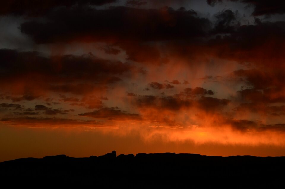 Silhouettes dusk evening
