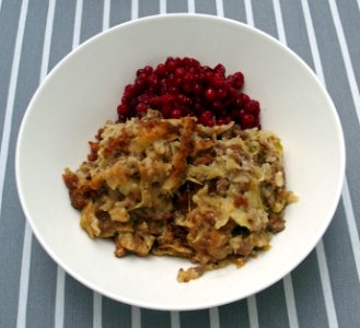 Kaalilaatikko with lingonberries photo