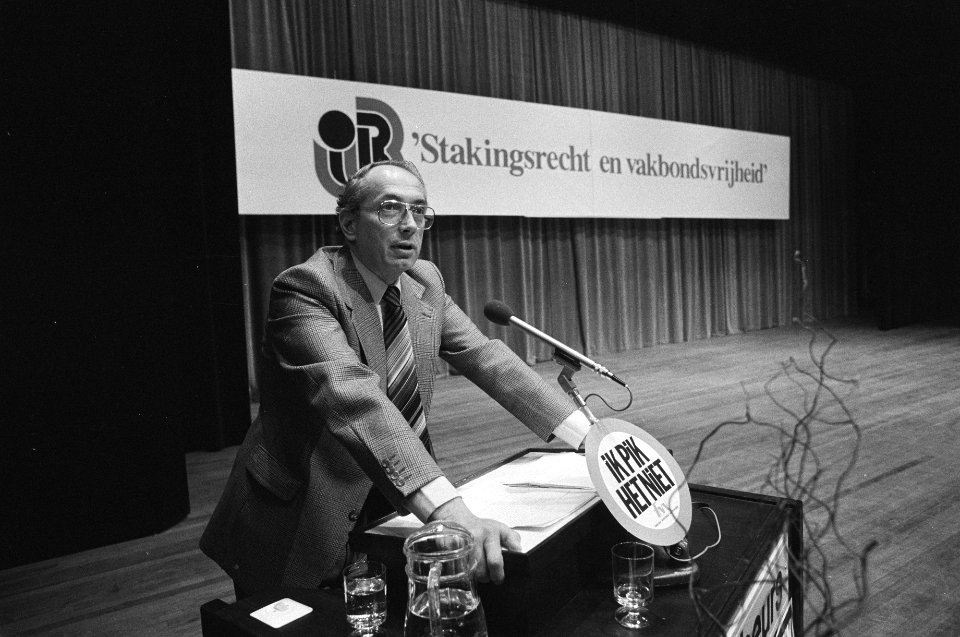 Kaderbijeenkomst Industriebond FNV over stakingsrecht Arie Groenevelt (voorzitt, Bestanddeelnr 930-7492