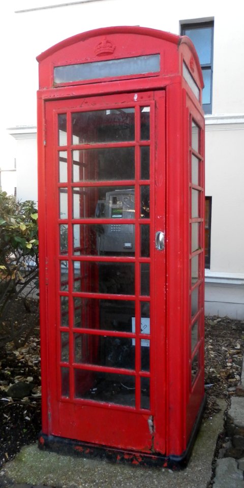 K6 Telephone Kiosk at Devonshire Park Theatre, Compton Street, Eastbourne (NHLE Code 1043622) (October 2012)