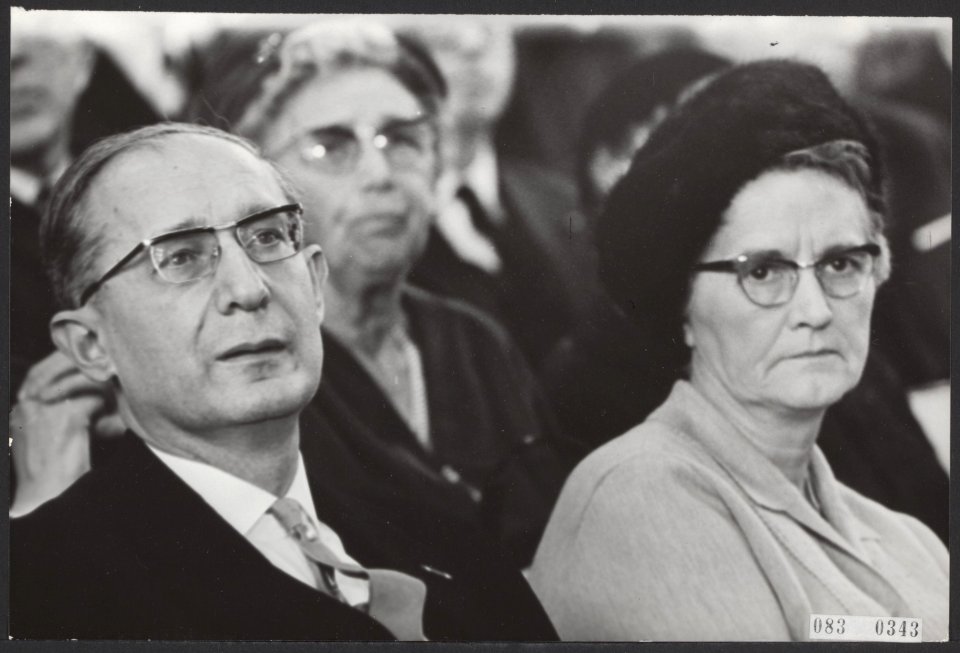 Jubilea, verenigingen, ministers, Hendrik de Keyser, Klompé, Marga, Bestanddeelnr 083-0343
