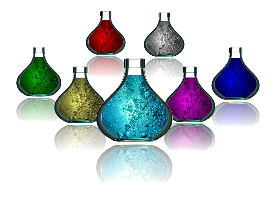 Oil bottles color colorful
