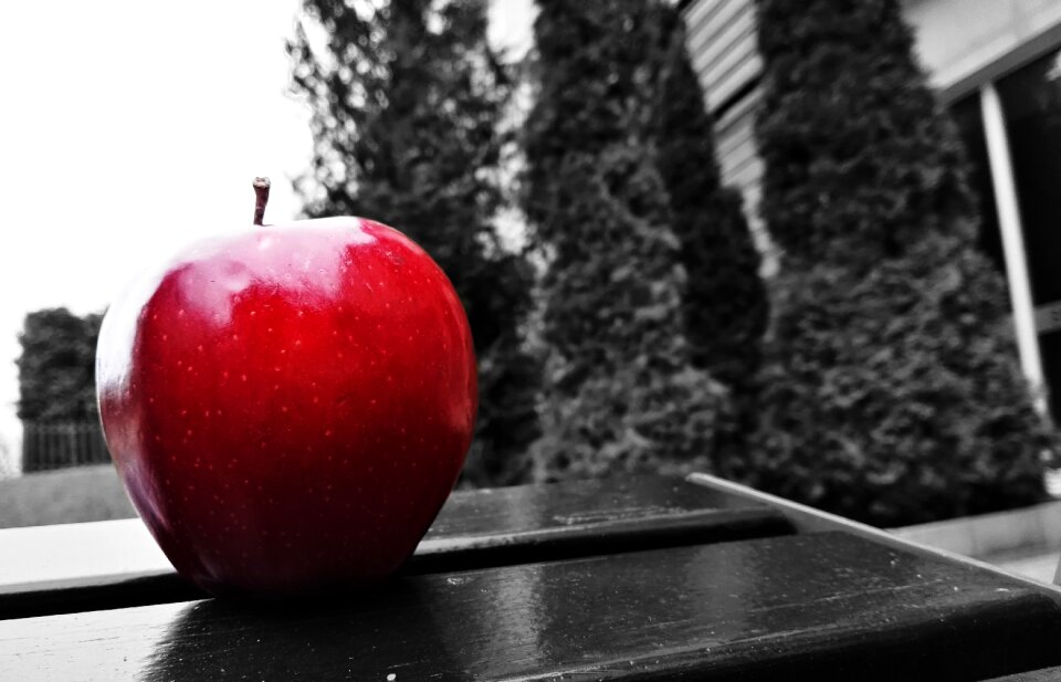 Black white gray apple