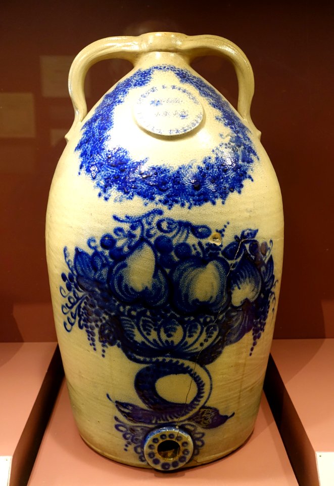 Jug given to Luman Preston Norton (1837-1906), inscribed In vino veritas, 1859 - Bennington Museum - Bennington, VT - DSC09039
