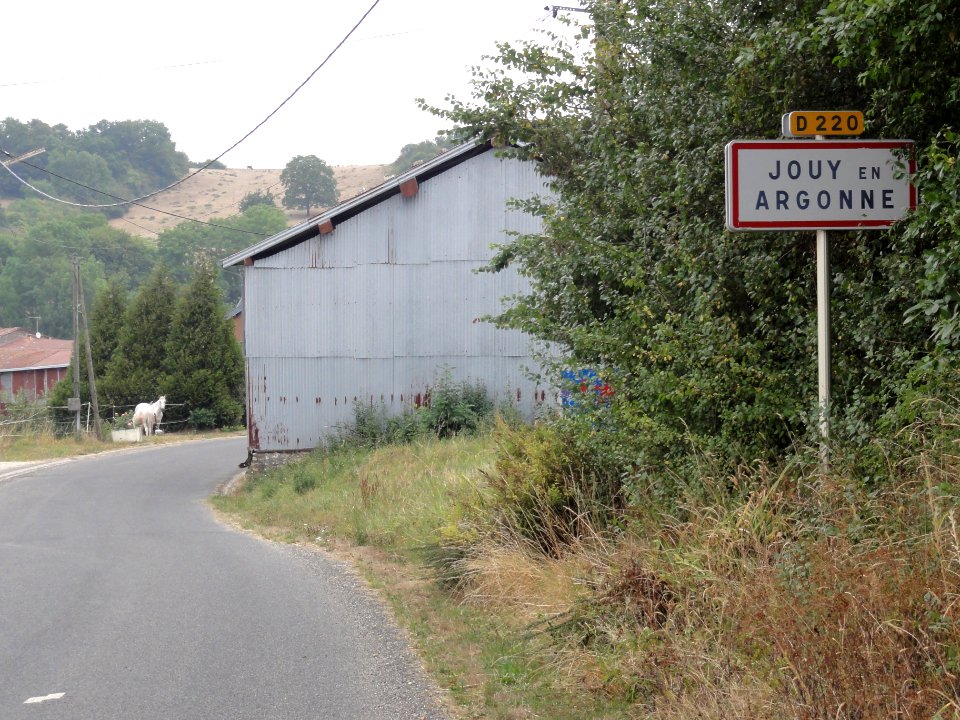 Jouy-en-Argonne (Meuse) city limit sign