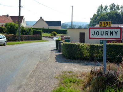 Journy (Pas-de-Calais) city limit sign