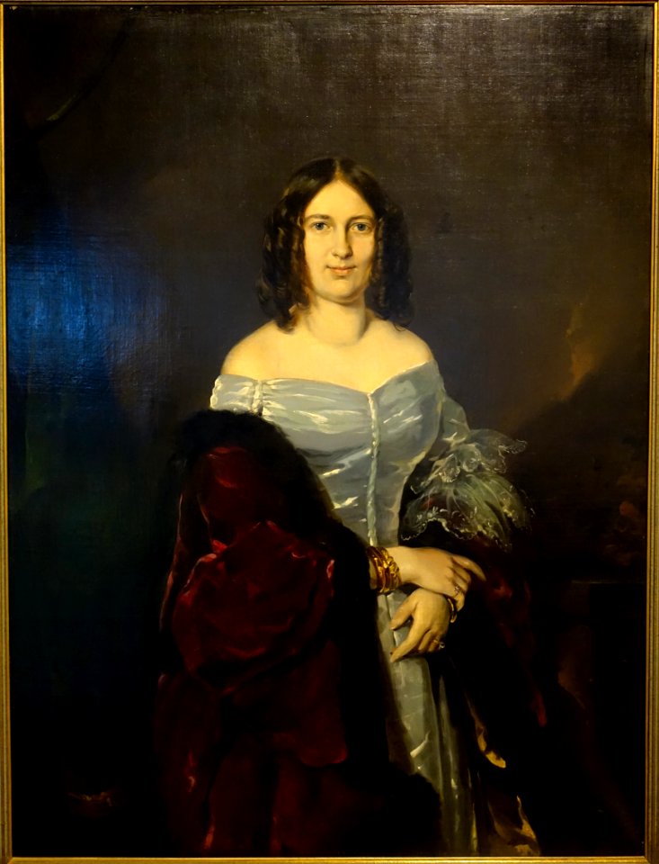 Josefine Freifrau Zobel von Giebelstadt zu Darstadt of Schloss Messelhausen, by Ferdinand von Rayski, Wurzburg, 1837-1839, oil on canvas - Mainfränkisches Museum - Würzburg, Germany - DSC04503