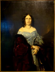 Josefine Freifrau Zobel von Giebelstadt zu Darstadt of Schloss Messelhausen, by Ferdinand von Rayski, Wurzburg, 1837-1839, oil on canvas - Mainfränkisches Museum - Würzburg, Germany - DSC04503