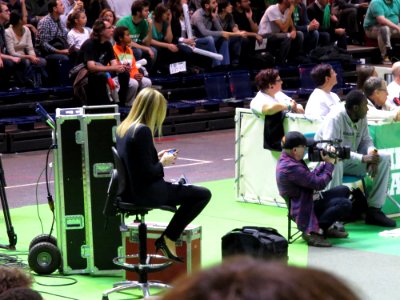 JSF Nanterre - CSKA Moscou, Euroligue, 17 October 2013 - 20 - Presentatrice Bein sport