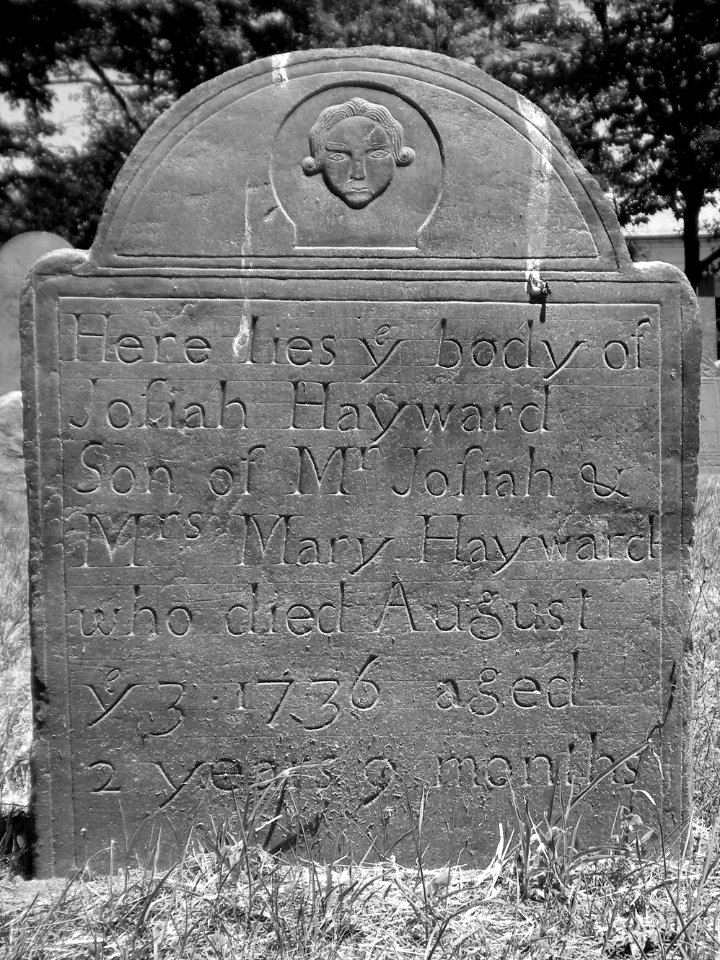Josiah Hayward tombstone (1736), South Burying Ground, Concord, Massachusetts