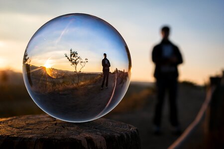 Sunset human photo sphere photo