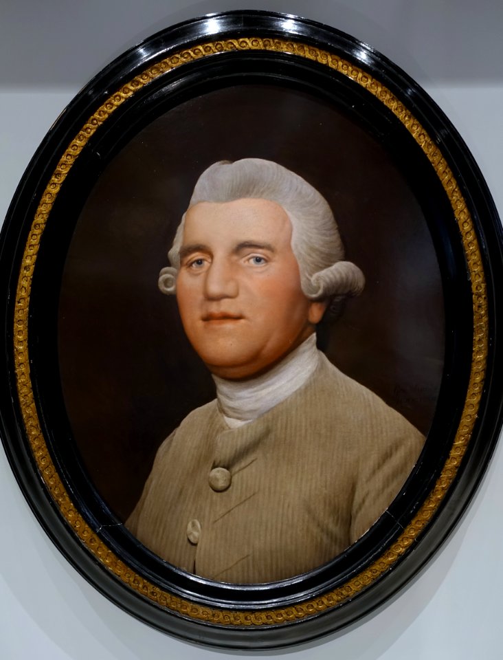 Josiah Wedgwood by George Stubbs, 1780, enamel on a Wedgwood ceramic tablet - Wedgwood Museum - Barlaston, Stoke-on-Trent, England - DSC09537