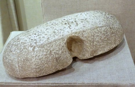 Jumping weight, plaster cast of limestone original from Olympia, Greece, 6th-5th century BC, now in the Berlin Museum - Spurlock Museum, UIUC - DSC05708