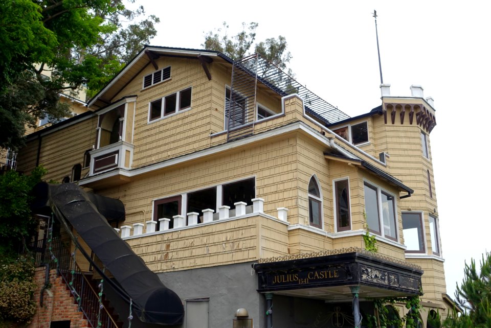 Julius' Castle, side view, beside Filbert Steps - San Francisco, CA -