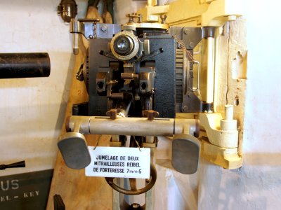 Jumelage de deux mitrailleuses Reibel de Fortresse 7,5mm, Casemate 35-3 - Marckolsheim, photo 2
