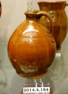 Jug, New England, possibly Maine, c. 1820, lead-glazed redware, item HD 2014.4.184 - Flynt Center of Early New England Life - Deerfield, Massachusetts - DSC04146