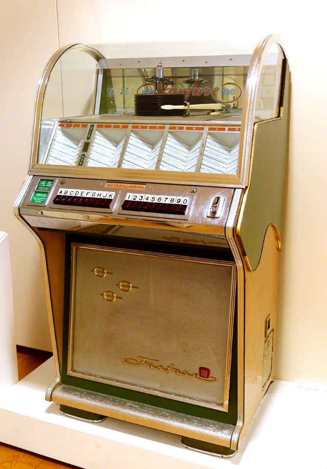 Jukebox, Fanfare 100, NSM Apparatebau GmbH, Bingen, Rhein, 1958 AD, metal, glass, etc - Braunschweigisches Landesmuseum - DSC04934