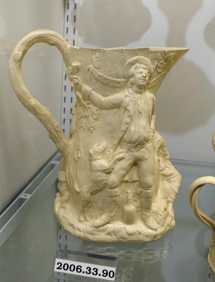 Jug, Staffordshire, England, 1788, creamware, HD 2006.33.90 - Flynt Center of Early New England Life - Deerfield, Massachusetts - DSC04713