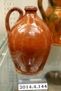 Jug, New England, c. 1860, lead-glazed redware, item HD 2014.4.144 - Flynt Center of Early New England Life - Deerfield, Massachusetts - DSC04134