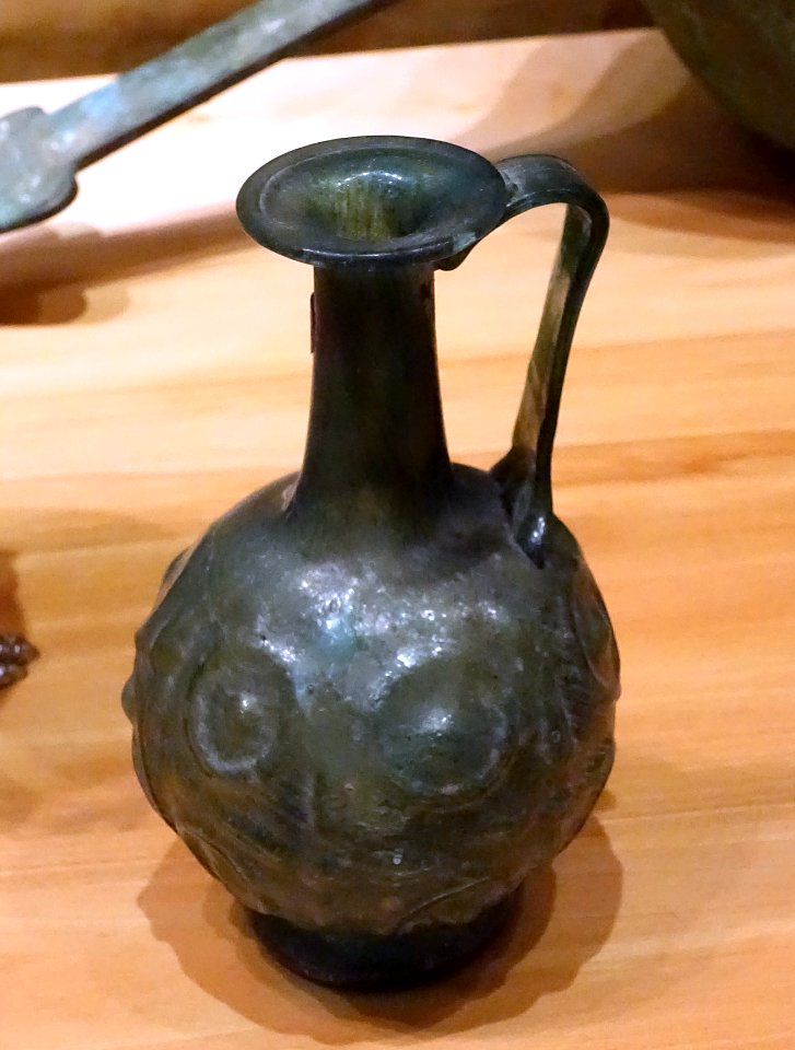 Jug, Roman, Seltz, Germany, c. 2nd century AD, glass - Spurlock Museum, UIUC - DSC05842