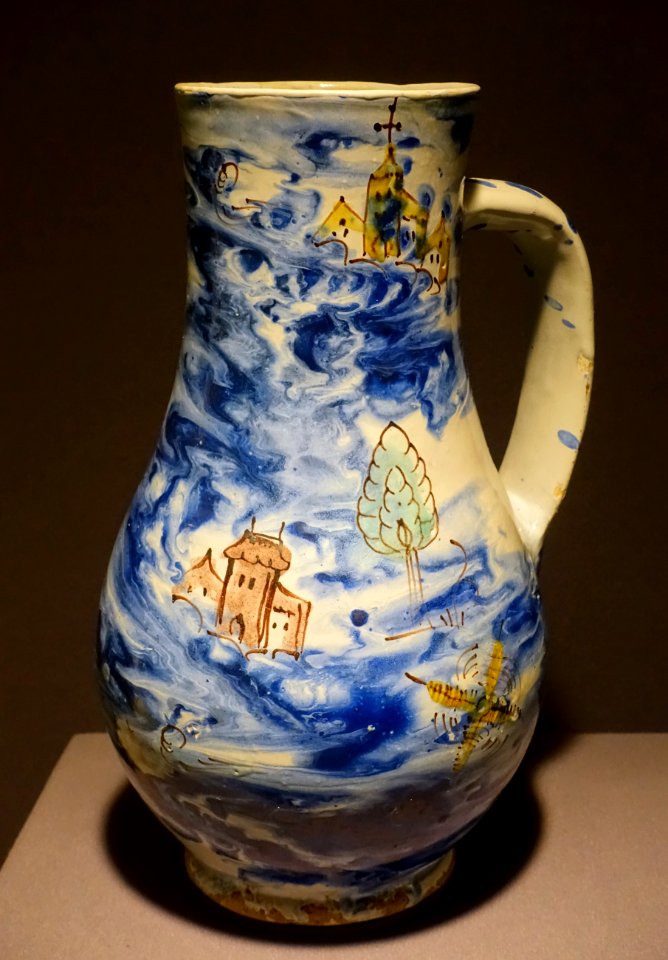 Jug, Slovakia, late 1600s, Haban marbled ware - Museum of Anthropology, University of British Columbia - DSC08945